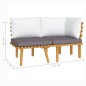 vidaXL Set muebles de jardín 2 pzas con cojines madera maciza acacia 
