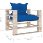 vidaXL Sofá de palets de jardín con cojines azul royal madera de pino vidaXL Sofá de palets de jardín con cojines azul royal madera de pino