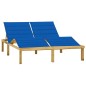 vidaXL Tumbona doble y cojines madera pino impregnada azul royal vidaXL Tumbona doble y cojines madera pino impregnada azul royal