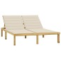 vidaXL Tumbona doble y cojines crema madera pino impregnada vidaXL Tumbona doble y cojines crema madera pino impregnada
