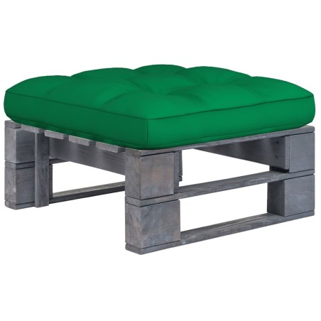 vidaXL Otomana de jardín de palets madera de pino impregnada gris
