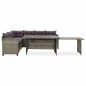 vidaXL Set de muebles de jardín 2 pzas y cojines ratán sintético gris vidaXL Set de muebles de jardín 2 pzas y cojines ratán sintético gris