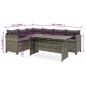vidaXL Set de muebles de jardín 2 pzas y cojines ratán sintético gris vidaXL Set de muebles de jardín 2 pzas y cojines ratán sintético gris