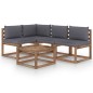 vidaXL Juego de muebles de jardín 5 piezas con cojines antracita vidaXL Juego de muebles de jardín 5 piezas con cojines antracita