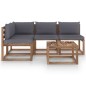 vidaXL Juego de muebles de jardín 5 piezas con cojines antracita vidaXL Juego de muebles de jardín 5 piezas con cojines antracita