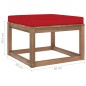vidaXL Reposapiés de jardín con cojín rojo vidaXL Reposapiés de jardín con cojín rojo