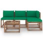 vidaXL Set de jardín palets 5 pzas con cojines madera pino impregnada vidaXL Set de jardín palets 5 pzas con cojines madera pino impregnada