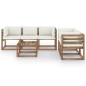 vidaXL Set de muebles de jardín 6 pzas con cojines crema vidaXL Set de muebles de jardín 6 pzas con cojines crema