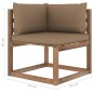 vidaXL Muebles de jardín de palets 7 pzs con cojines madera impregnada