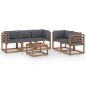 vidaXL Juego de muebles de jardín 6 piezas con cojines gris antracita vidaXL Juego de muebles de jardín 6 piezas con cojines gris antracita