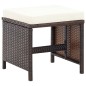 vidaXL Conjunto de silla de jardín y taburete 4 piezas ratán PE negro vidaXL Conjunto de silla de jardín y taburete 4 piezas ratán PE negro