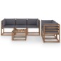 vidaXL Juego de muebles de jardín 6 piezas con cojines gris antracita vidaXL Juego de muebles de jardín 6 piezas con cojines gris antracita