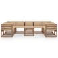 vidaXL Set de muebles de jardín 10 piezas con cojines beige vidaXL Set de muebles de jardín 10 piezas con cojines beige