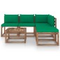 vidaXL Muebles de jardín de palets 6 pzs con cojines madera impregnada vidaXL Muebles de jardín de palets 6 pzs con cojines madera impregnada