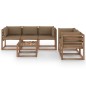 vidaXL Juego de muebles de jardín 6 piezas con cojines taupe vidaXL Juego de muebles de jardín 6 piezas con cojines taupe