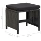 vidaXL Taburetes de jardín 4 unidades y cojines ratán sintético negro vidaXL Taburetes de jardín 4 unidades y cojines ratán sintético negro