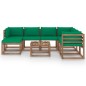vidaXL Juego de muebles de jardín 8 piezas con cojines verde vidaXL Juego de muebles de jardín 8 piezas con cojines verde