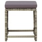 vidaXL Taburetes de jardín 4 unidades y cojines ratán sintético gris vidaXL Taburetes de jardín 4 unidades y cojines ratán sintético gris