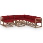 vidaXL Juego de muebles de jardín 9 piezas con cojines rojo vino tinto vidaXL Juego de muebles de jardín 9 piezas con cojines rojo vino tinto