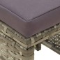 vidaXL Taburetes de jardín 4 unidades y cojines ratán sintético gris vidaXL Taburetes de jardín 4 unidades y cojines ratán sintético gris