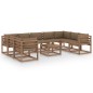 vidaXL Juego de muebles de jardín 10 piezas con cojines taupe vidaXL Juego de muebles de jardín 10 piezas con cojines taupe