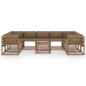 vidaXL Juego de muebles de jardín 10 piezas con cojines taupe vidaXL Juego de muebles de jardín 10 piezas con cojines taupe