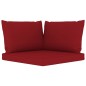 vidaXL Juego de muebles de jardín 11 pzas con cojines rojo vino tinto