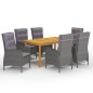 vidaXL Juego de comedor de jardín de 7 piezas gris vidaXL Juego de comedor de jardín de 7 piezas gris