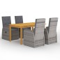 vidaXL Juego de comedor para jardín 5 piezas gris vidaXL Juego de comedor para jardín 5 piezas gris