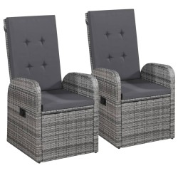 vidaXL Juego de comedor para jardín 3 piezas gris