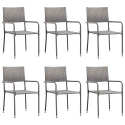 vidaXL Juego de comedor para jardín de 7 piezas gris