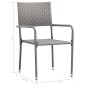 vidaXL Juego de comedor para jardín de 7 piezas gris vidaXL Juego de comedor para jardín de 7 piezas gris