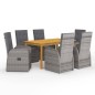 vidaXL Juego de comedor para jardín de 7 piezas gris vidaXL Juego de comedor para jardín de 7 piezas gris