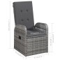 vidaXL Juego de comedor para jardín de 7 piezas gris vidaXL Juego de comedor para jardín de 7 piezas gris