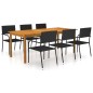 vidaXL Juego de comedor para jardín de 7 piezas negro vidaXL Juego de comedor para jardín de 7 piezas negro