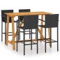 vidaXL Conjunto de bar para jardín 5 piezas negro vidaXL Conjunto de bar para jardín 5 piezas negro