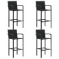 vidaXL Conjunto de bar para jardín 5 piezas negro vidaXL Conjunto de bar para jardín 5 piezas negro