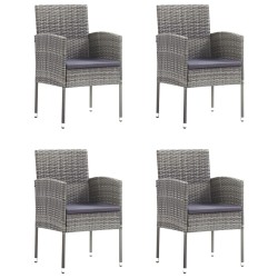 vidaXL Juego de comedor para jardín de 5 piezas gris