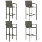vidaXL Conjunto de bar para jardín 5 piezas gris vidaXL Conjunto de bar para jardín 5 piezas gris