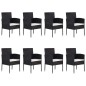 vidaXL Juego de comedor de jardín de 9 piezas negro vidaXL Juego de comedor de jardín de 9 piezas negro