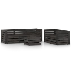 vidaXL Set de muebles de jardín 6 pzas madera de pino impregnada gris