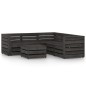 vidaXL Set de muebles de jardín 6 pzas madera de pino impregnada gris vidaXL Set de muebles de jardín 6 pzas madera de pino impregnada gris