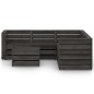 vidaXL Set de muebles de jardín 6 pzas madera de pino impregnada gris vidaXL Set de muebles de jardín 6 pzas madera de pino impregnada gris