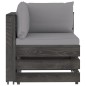vidaXL Sofá de esquina seccional con cojines madera impregnada gris vidaXL Sofá de esquina seccional con cojines madera impregnada gris