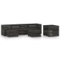 vidaXL Set de muebles de jardín 7 pzas madera de pino impregnada gris