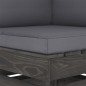 vidaXL Sofá de palets 2 plazas cojines gris madera de pino impregnada vidaXL Sofá de palets 2 plazas cojines gris madera de pino impregnada