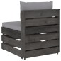 vidaXL Sofá central seccional con cojines madera impregnada gris vidaXL Sofá central seccional con cojines madera impregnada gris