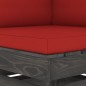 vidaXL Sofá central seccional con cojines madera impregnada gris vidaXL Sofá central seccional con cojines madera impregnada gris