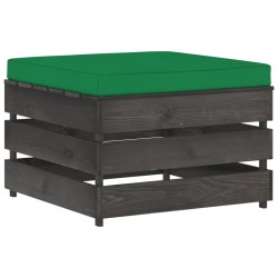 vidaXL Otomana seccional con cojín madera impregnada gris