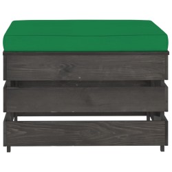 vidaXL Otomana seccional con cojín madera impregnada gris